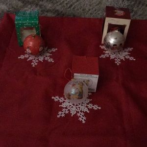 original boxes have been taken care of.One of Hallmark ornaments is from 2002.